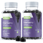 Viteey Sambucus Elderberry Gummies for Adults – Elderberry Vitamin C and Zinc Immunity Gummies - Vegan, Gluten-Free – 120 Count