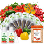 Strawberry Seed Pods for All Hydroponics Growing System, 8 Pods with 600+ Seeds of Cherry Tomato, Jalapeno Pepper, Cayenne Pepper, Strawberry and Bell Pepper