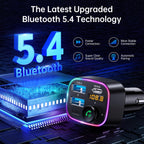 Syncwire Bluetooth 5.4 Car Adapter 48W FM Transmitter for Hands Free Calls