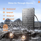 addlon 35FT Solar String Lights Outdoor Waterproof with Remote & USB Port