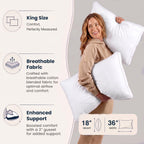 Utopia Bedding Gusset Bed Pillow, Hotel Pillows King Size Set of 2, White