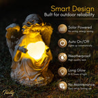 TIALLY Solar Angel Garden Statue, 8" Guardian Memorial Outdoor Light