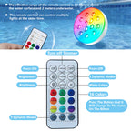 Upgraded Magnetic Pool Lights for Above ground and inground pool, Rechargeable Underwater RGB 16 Colors Submersible LED Lights with Remote & Timer Off, for Hot Tubs, Fountains, Party, Vase - 2 Pack