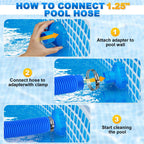 2 Set Pool Vacuum Hose Adapter Kit Compatible with Intex Adapter B,Pool Skimmer Hose Connector Replacement Hoses Adapter with Clamp for Above Ground Swimming Pool Vacuum Surface Skimmer Small Strainer