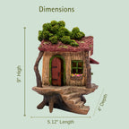 PRETMANNS Fairy Garden Tree House Outdoor Door Opens, 9"x 4" W High