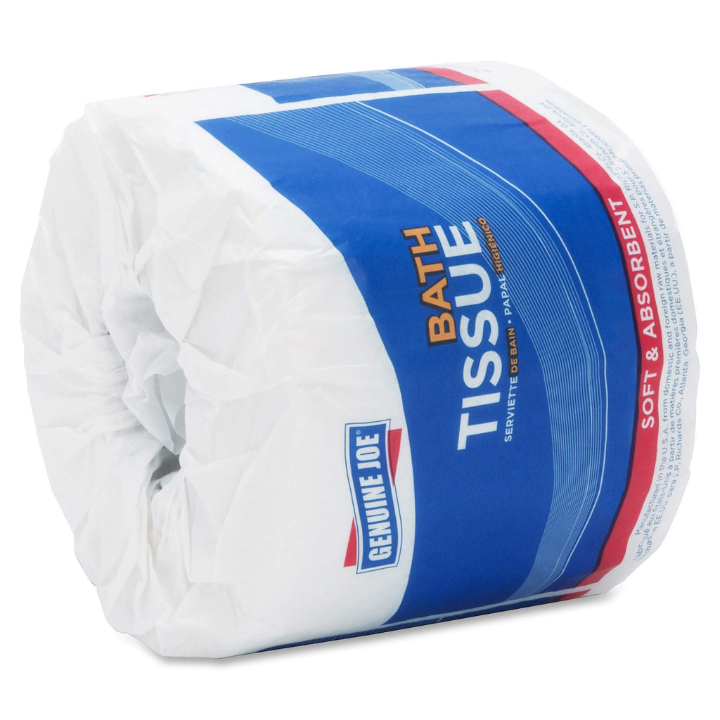 Genuine Joe Standard Bath Tissue, 4" x 4", 2-Ply, 550 Sheets/Roll, 80 Count