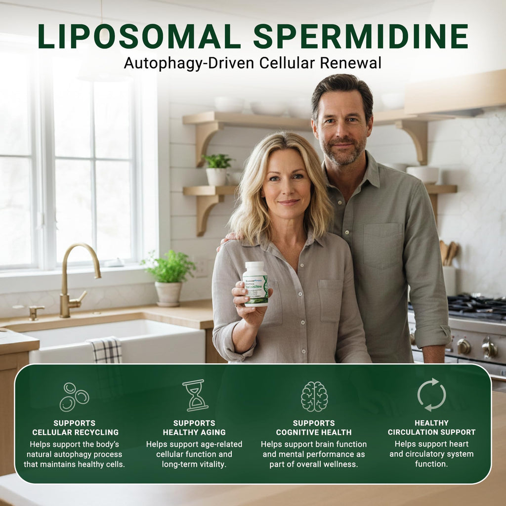 GenuinePurity Liposomal Spermidine 8mg Supplement - 60 Capsules for Cellular Renewal and Healthy Aging - Spermidine-Rich Wheat Germ Extract for Women and Men - Gluten Free, Vegan, Made in USA, Non-GMO