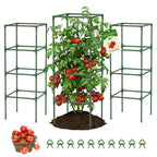 MQUPIN Tomato Cages,3 Packs Square Tomato Cage for Garden Plant Support,41 * 15 * 15in Heavy Duty Steel Plant Tower Stakes Trellis for Climbing Vegetables Flowers Fruits