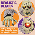 JOYIN Zombie Halloween Decoration Outdoor Groundbreaker Scary Halloween Graveyard Decor with Sound and Flashing Eyes for Yard Garden, Outside Lawn Haunted House Prop