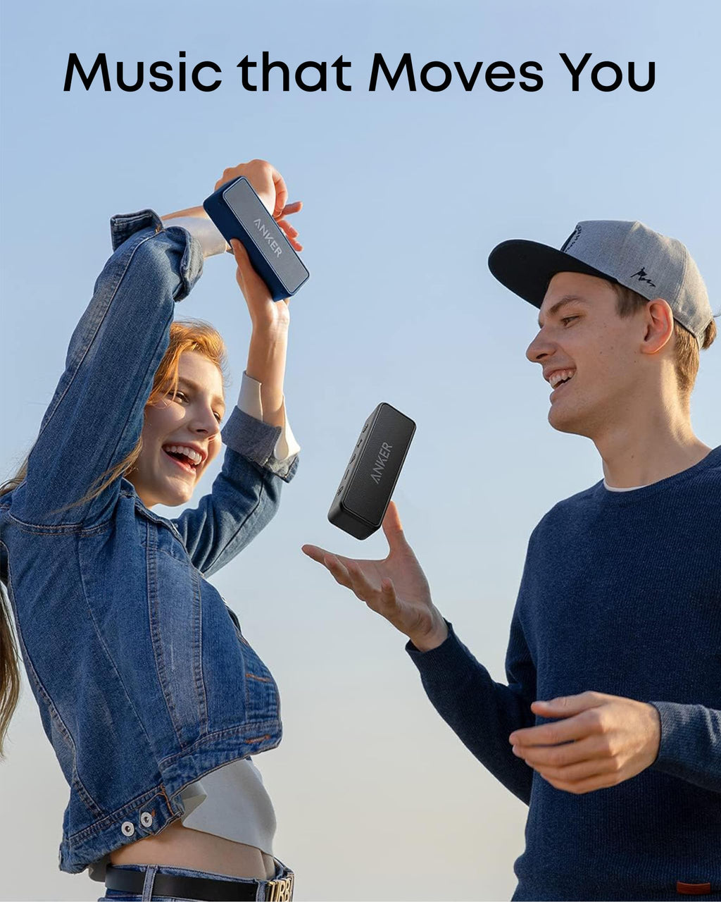 soundcore Anker 2 Portable Bluetooth Speaker with 12W Stereo Sound, BassUp, IPX7 Waterproof, 24-Hour Playtime, Speaker for Home, Outdoors, Travel