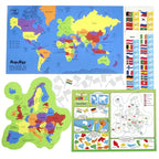 Imagimake Mapology USA & World Map Puzzle with Flags, Capitals, Stickers | Educational Toys for Ages 5-7 | Jigsaw Puzzles for Kids Ages 8-10 | Geography Toys for Ages 8-13 | 6 Year Old Boy/Girl Gifts