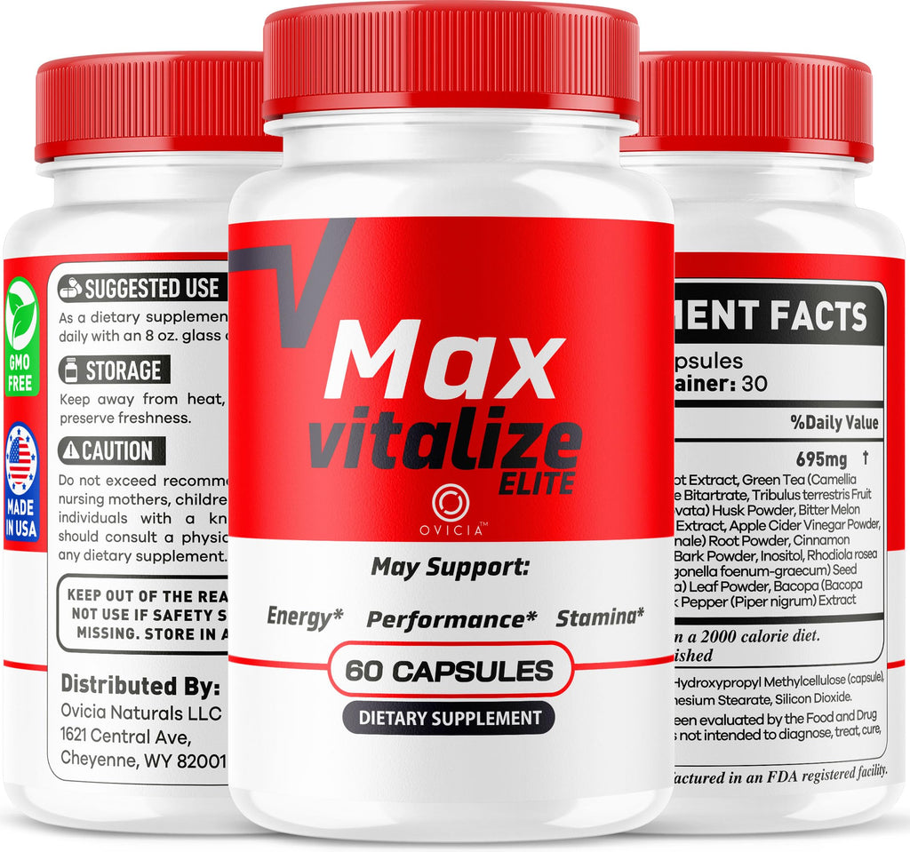 (3 Pack) Max Vitalize Capsules Support Advanced Formula - MaxVitalize Premium Pills All Natural Ingredients Maximum Strenght, Daily Support for Overall Health & Wellness 180 Capsules for 3 Months