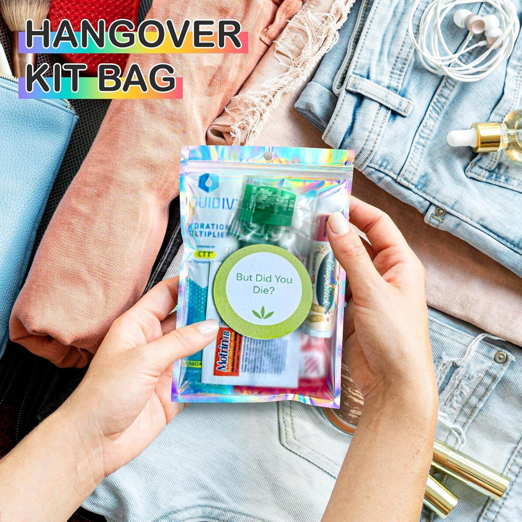 FUNFERY 6.3x9.4 SmellProof Holographic Resealable Bag,Clear Mylar Favor Bag