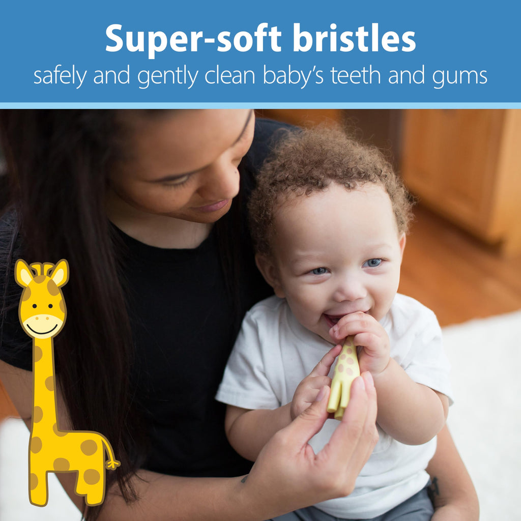 Dr. Brown's Infant-to-Toddler Toothbrush, Giraffe & Strawberry Toothpaste Set