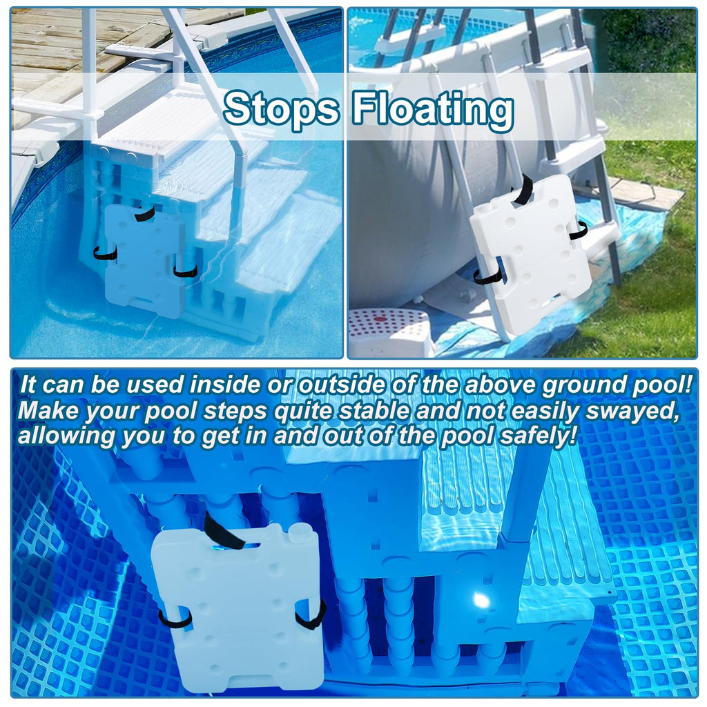 Feoang 2 Pack Pool Ladder Weights, Heavy Duty 52LBS HDPE Pool Step Weights to Prevent Floating, Reusable Swimming Pool Stair Weights Anchor Sand Bag with 8 Adjustable Straps for Above Ground Pools