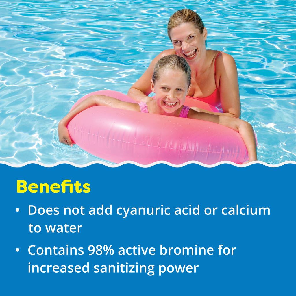 In The Swim 1 Inch Bromine Plus Tablet Sanitizer for Spas, Hot Tubs, or Swimming Pools - Pre-Stabilized, Low Odor, Chlorine Alternative - 50 Pounds