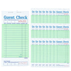 Budgenix Guest Checks Server Note Pads 24 Pack 1200 Orders, Green Guest Check Pads with Bottom Receipt, Waitress Notepad for Restaurant Business