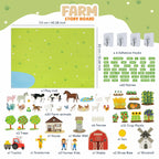 BONNYCO Felt Board for Toddlers with 92 Farm Animal Figures Montessori Toys
