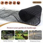 ORIVOGAS Deer Fence Netting,Plastic Mesh Fence 6.5x50ft,Reinforced Edges 55gsm Heavy Duty Animal Barrier,Ideal for Garden Netting,Against Bird,Temporary Fence,Fruit Plant Protection,Black