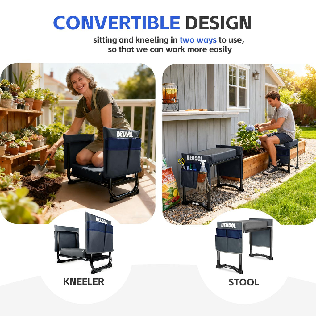 Foldable Garden Kneeler Seat, Garden Stools for Seniors, Heavy Duty Stool