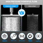11.8'' High Pressure Rain Shower Head Combo, Upgrade Shower Heads with 9 Sprays Handheld Shower, Adjustable Detachable Dual Showerheads Built-in Magnetic Docking & Power Jets, Bathroom Decor, Chrome
