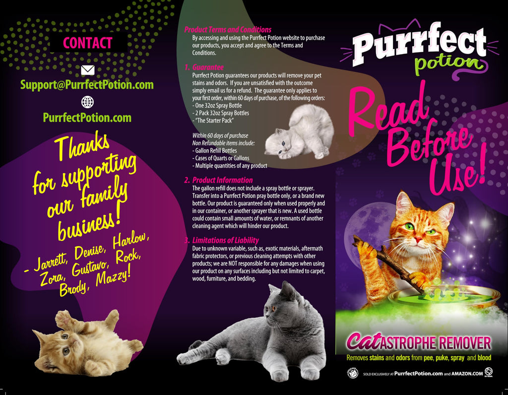 Purrfect Potion - CATastrophe Remover (Two Pack - 32oz Spray Bottles)