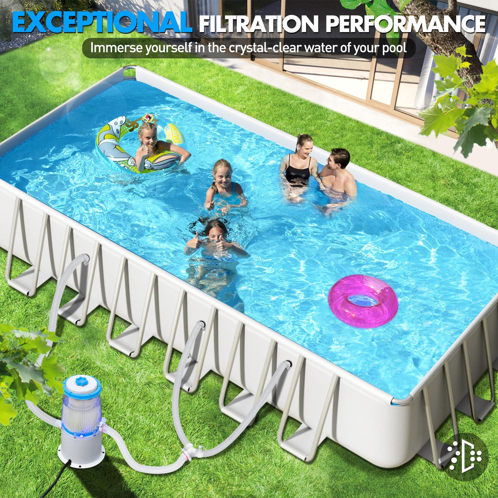 KimPump 1000 GPH Light-Up Pool Filter Pump for Above Ground Pool|Built ...