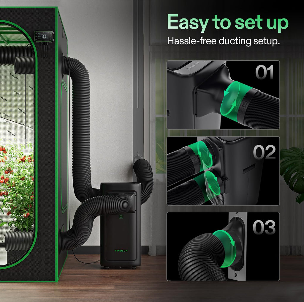 VIVOSUN AeroLush C08 8000BTU Smart Air Conditioner for Grow Tents