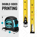 DURATECH Magnetic Tape Measure 12FT with Fractions 1/8, 2 Pack Retractable Measuring Tape, Easy to Read Both Side Measurement Tape, Magnetic Hook and Shock Absorbent Case for Construction, Carpenter