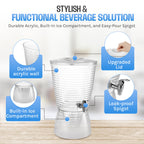 Drink Dispensers for Parties (2.5 Gallon) Large Plastic Water Dispenser for Counter Tops, No Mess, Easy to Assemble & Wash, Up to 40 Drinks, For Drinks, Juice, Punch & Water (2 Pack)