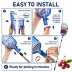 10.5FT Adjustable Cherry Fruit Picker Tool with Narrow Gaps