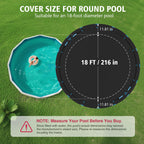AGROAIDE 18ft Above Ground Pool Cover with Metal Buckle Straps, 420D Oxford Fabric for All Season Use - Tear Resistant, UV & Dust Proof