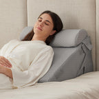 Ruqmuis 3PCS Wedge Pillow Set for After Surgery, Adjustable 9&12 Inch Bed Wedge Pillow for Sleeping, Incline Pillow Wedge for Headboard, Post Surgery, Acid Reflux, Neck&Back Support, Grey