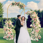 2 Pack Metal Arch Backdrop Stand 7.2FT, 6FT Wedding Balloon Floral Frame