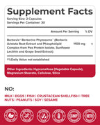 PURECRAFT Berberine Supplement 1000mg - Bioavailable Berberine Phytosome Supplement for Metabolism Support & Circulatory Wellness - 7X Absorption - Non-GMO, Gluten-Free – 60 Capsules