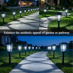 DOESLAG 10 Pack Solar Pathway Lights Outdoor, Auto On/Off LED Solar Garden Lights, Decorative Landscape Lighting for Path Yard Walkway Driveway