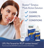 Boston Simplus Multi-Action Solution, 4X 120ml Contact Lens Solution for Rigid Gas Permeable Contact Lenses - Clean, Disinfect & Condition with 4X Lens Cases