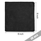 Tanlade Microfiber Cleaning Cloth 6"x6" Cleaning Rags Reasonable Kitchen Towels Microfiber Towels Cars Wash Dry Erase Cloth (Black,30 Pcs)