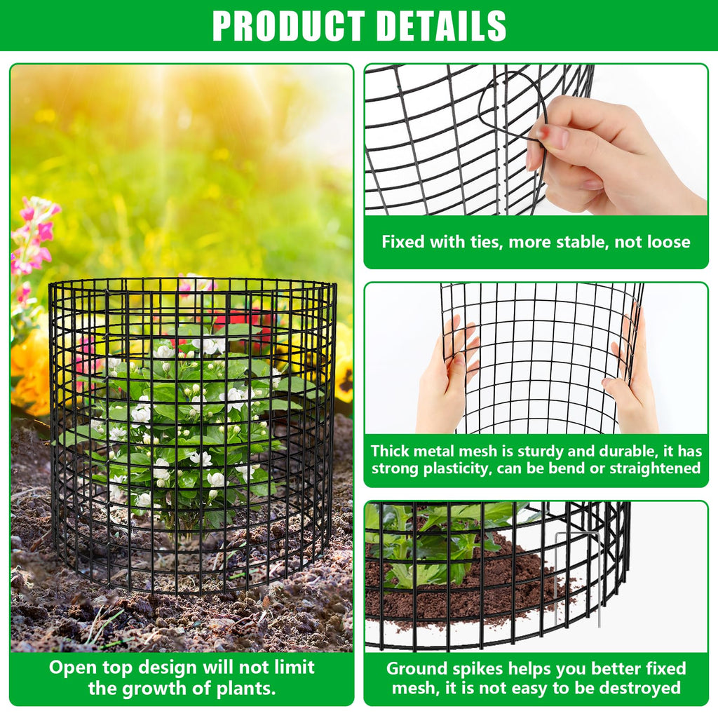 5 Pack Plant Protectors from Animals, 13x12" Plant Cages for Outdoor Plants