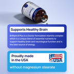 AgeImmune Vitamin B Complex with Vitamin D3 B12 B6 Magnesium Bisglycinate and Folate as Methylfolate - Doctor Formulated Methylated B Complex Supplement – 60 Capsules - Without Niacin