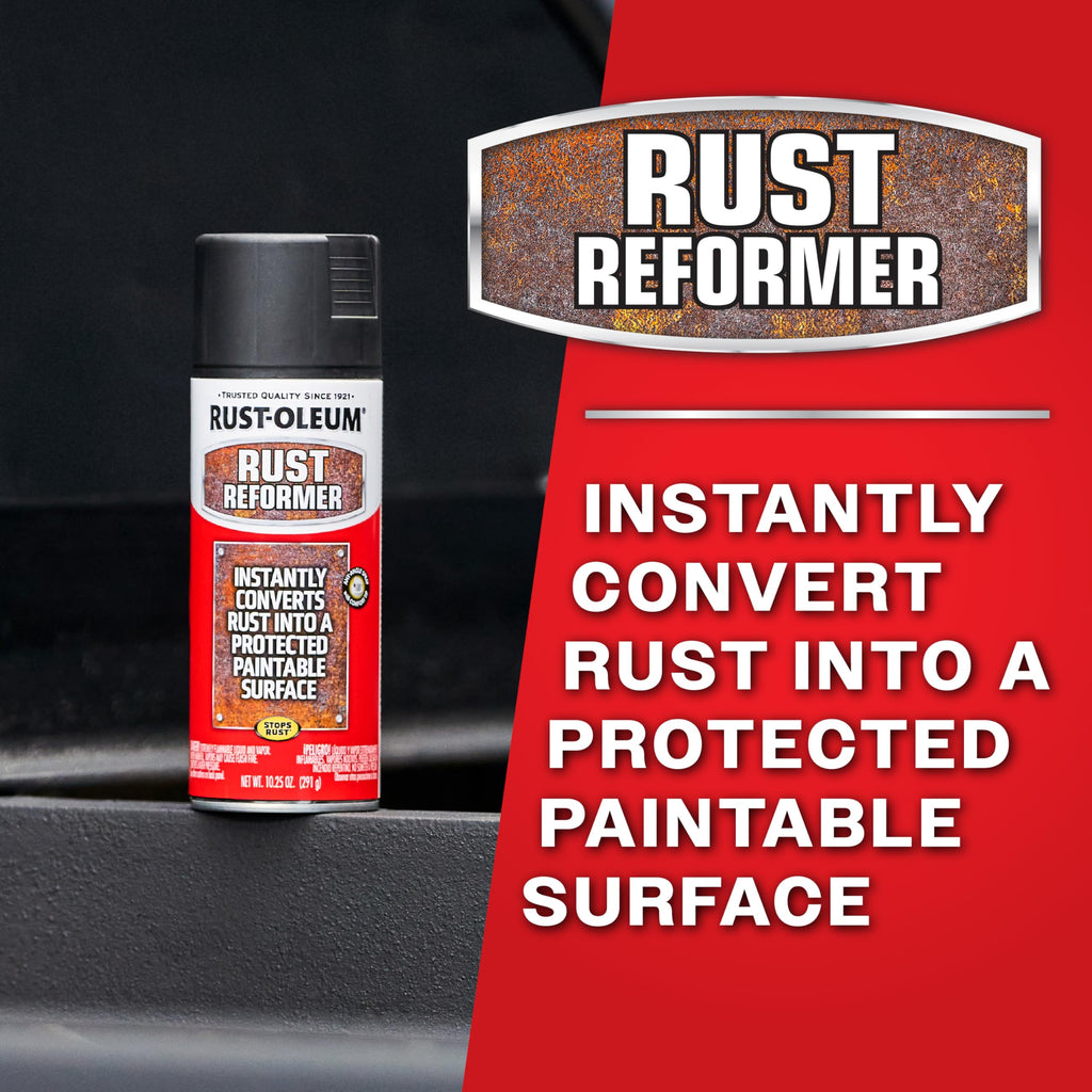 Rust-Oleum 248658-6PK Stops Rust Reformer Spray Paint, 10.25 oz, Black, 6 Pack