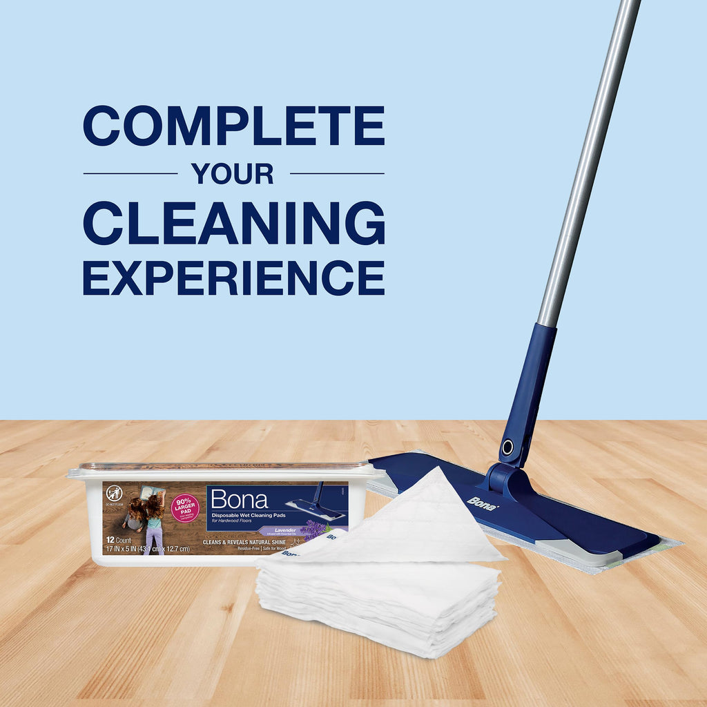 Bona® Disposable Wet Cleaning Pads for Hardwood Floors,Lavender Scent,(Pack of 6)