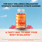 Vitamatic Magnesium Gummies 600mg per Serving – 60 Vegan Gummies – Relaxation, Muscle, Bone & Energy Support – 3 Pack