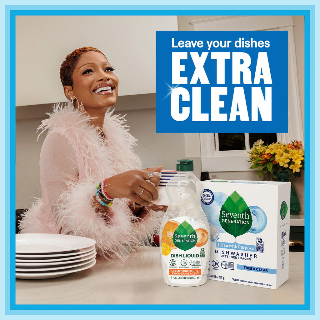Seventh Generation Dishwasher Detergent Packs, Free & Clear, 45 Ct, 2 Pack