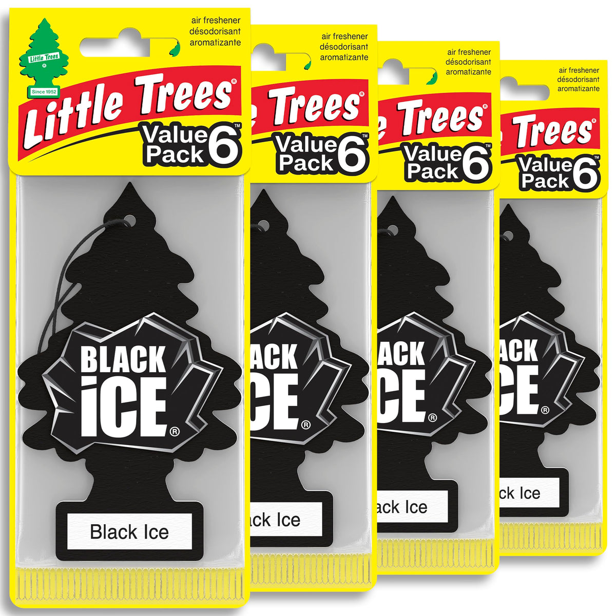 LITTLE TREES Car Air Freshener | Hanging Tree Provides Long Lasting Scent for Auto and Home | 24 Air Fresheners |Black Ice