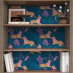 BOKEBEVE Tropical Contact Paper Tiger Wallpaper Peel and Stick Vintage Animal Wall Paper for Bedroom Bathroom Drawer Counter Cabinet Renter Friendly 17.5 x 78.5In