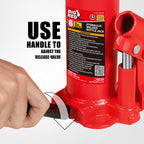 Big RED Welded Car Bottle Jack with Vertical and Horizontal Usage: Capacity 6 Ton (12,000 LBs), Red
