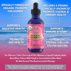 USDA Organic Liquid Probiotic for Women | PH Balance, UT, & Feminine Health | Digestive Support, Immune & Gut Health | 15 Clinically Studied Strains | 98% Absorption | Vegan, Non-GMO | 40 Servings
