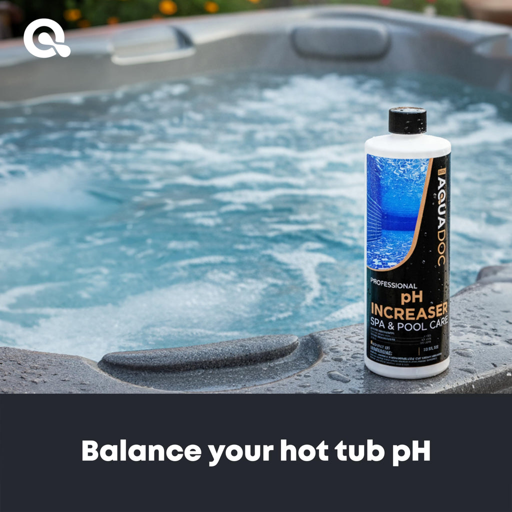 AquaDoc Spa pH Increaser for Hot Tub - 32oz (2 Pack) - Sodium Carbonate Spa pH Up for Water Balance - Made in USA
