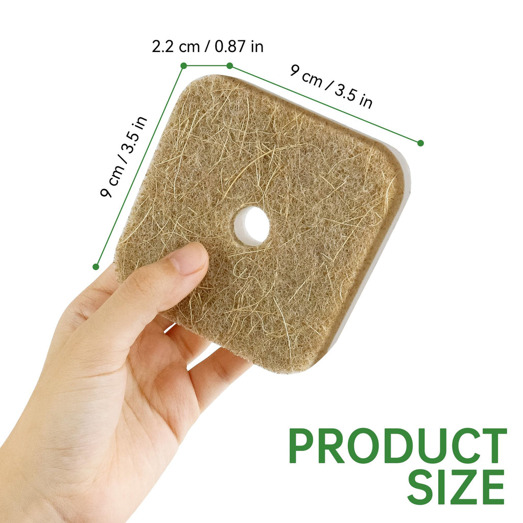 16 Pack Biodegradable Natural Kitchen Sponges, Compostable Cellulose & Coconut Square Scrubber, Dual Sided Dish Sponge for Washing Dishes, Eco Friendly